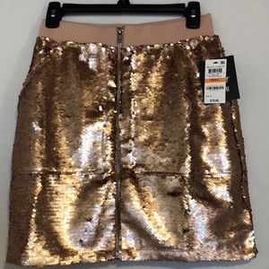 Bar lll Becca Tilley sequined skirt rose small